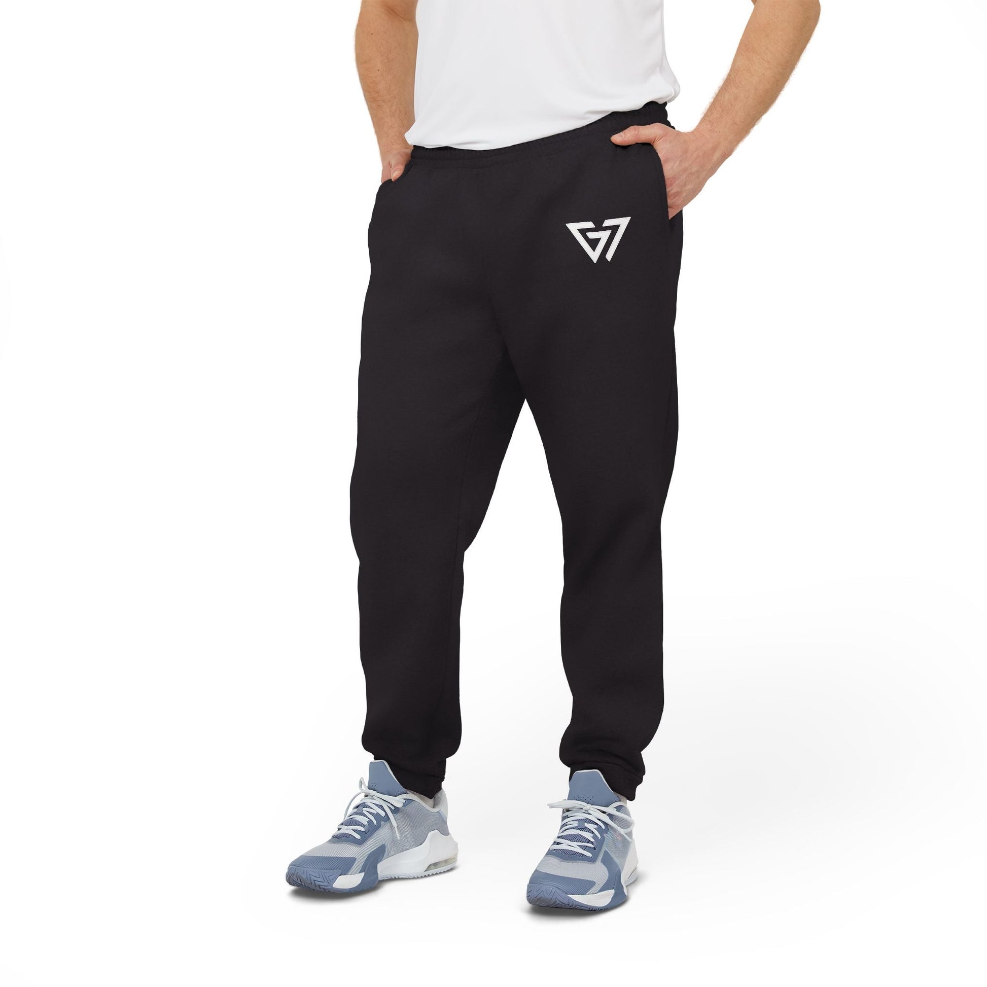 Adidas Fleece Joggers with G7 Logo — Charcoal Casual Athletic Pants - 6ix7even