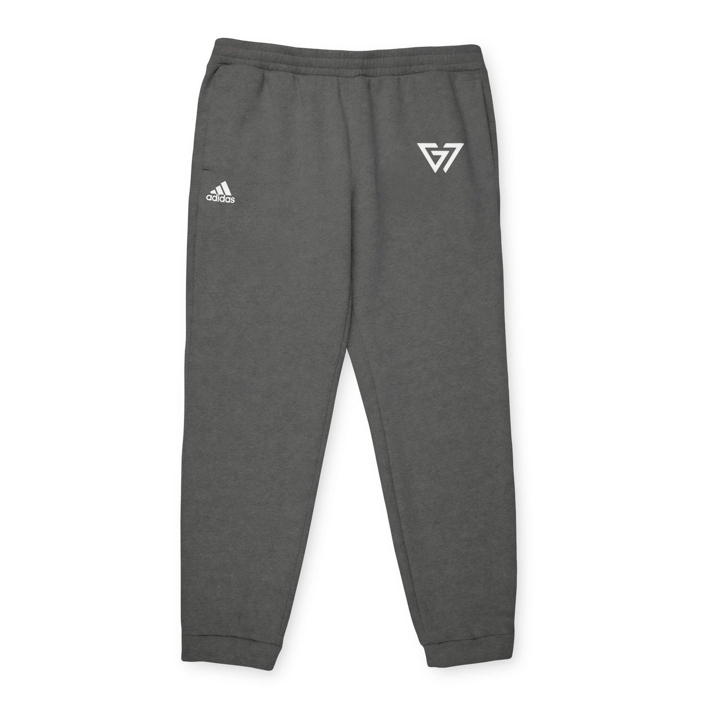 Adidas Fleece Joggers with G7 Logo — Charcoal Casual Athletic Pants - 6ix7even