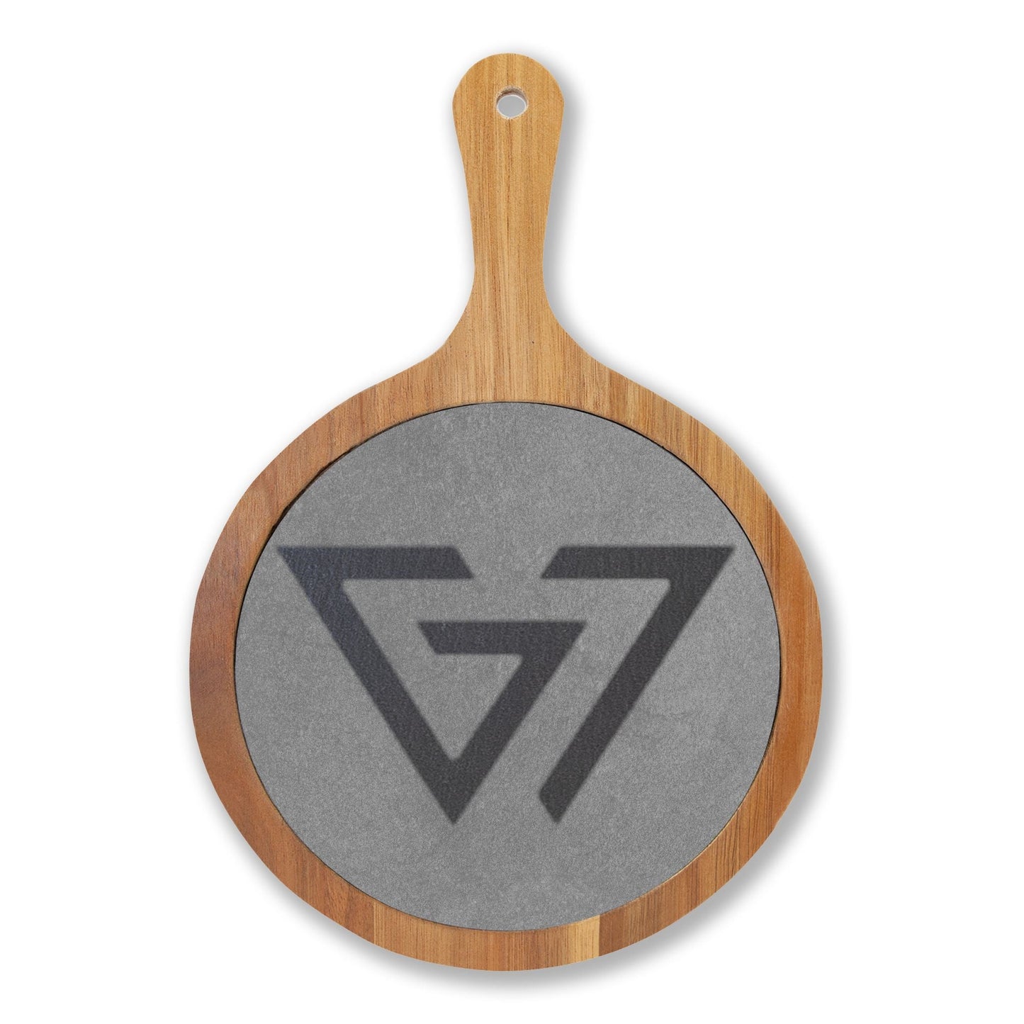 Engraved Bamboo Charcuterie Board with Slate Insert & Cheese Knives - 6ix7even