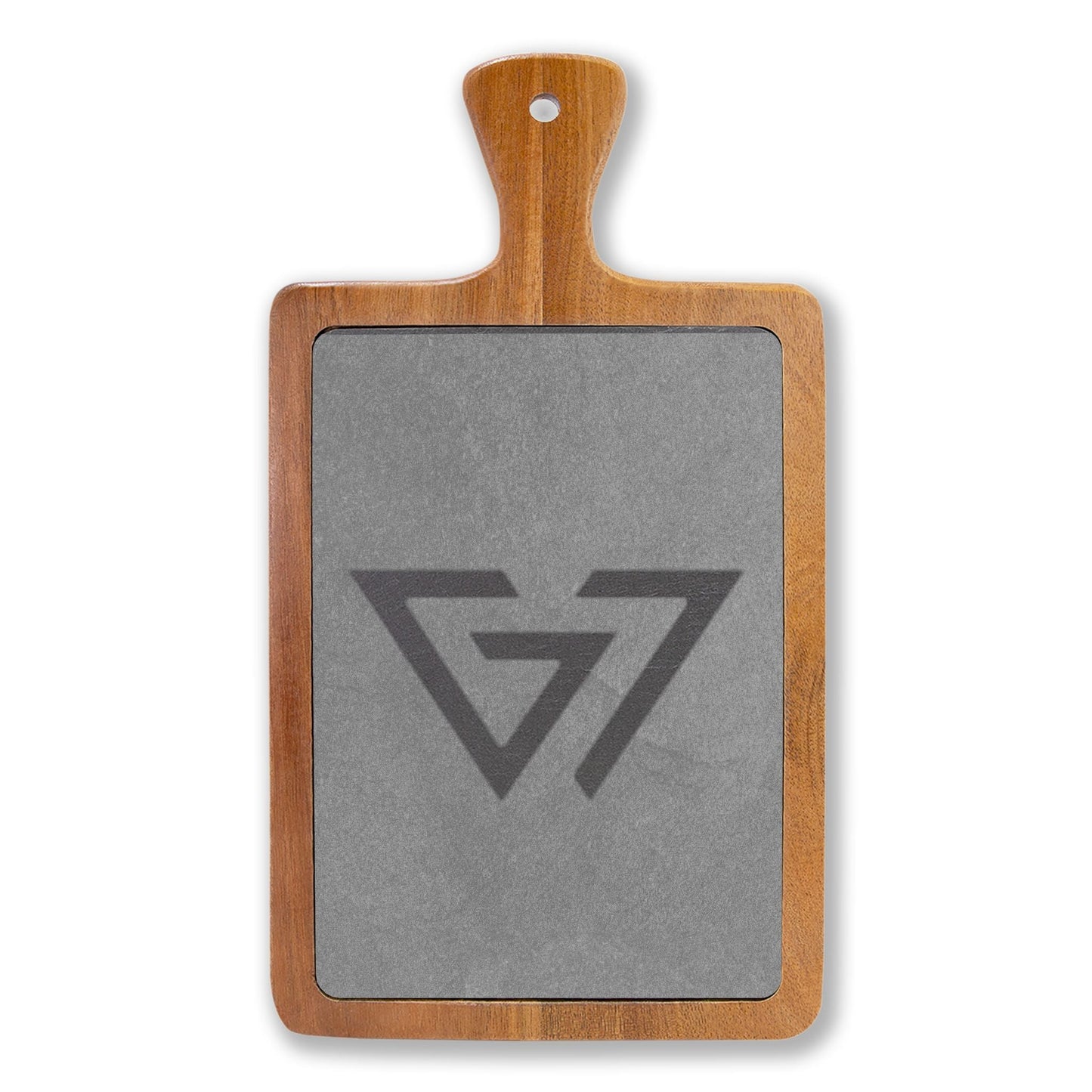 Engraved Bamboo Charcuterie Board with Slate Insert & Cheese Knives - 6ix7even