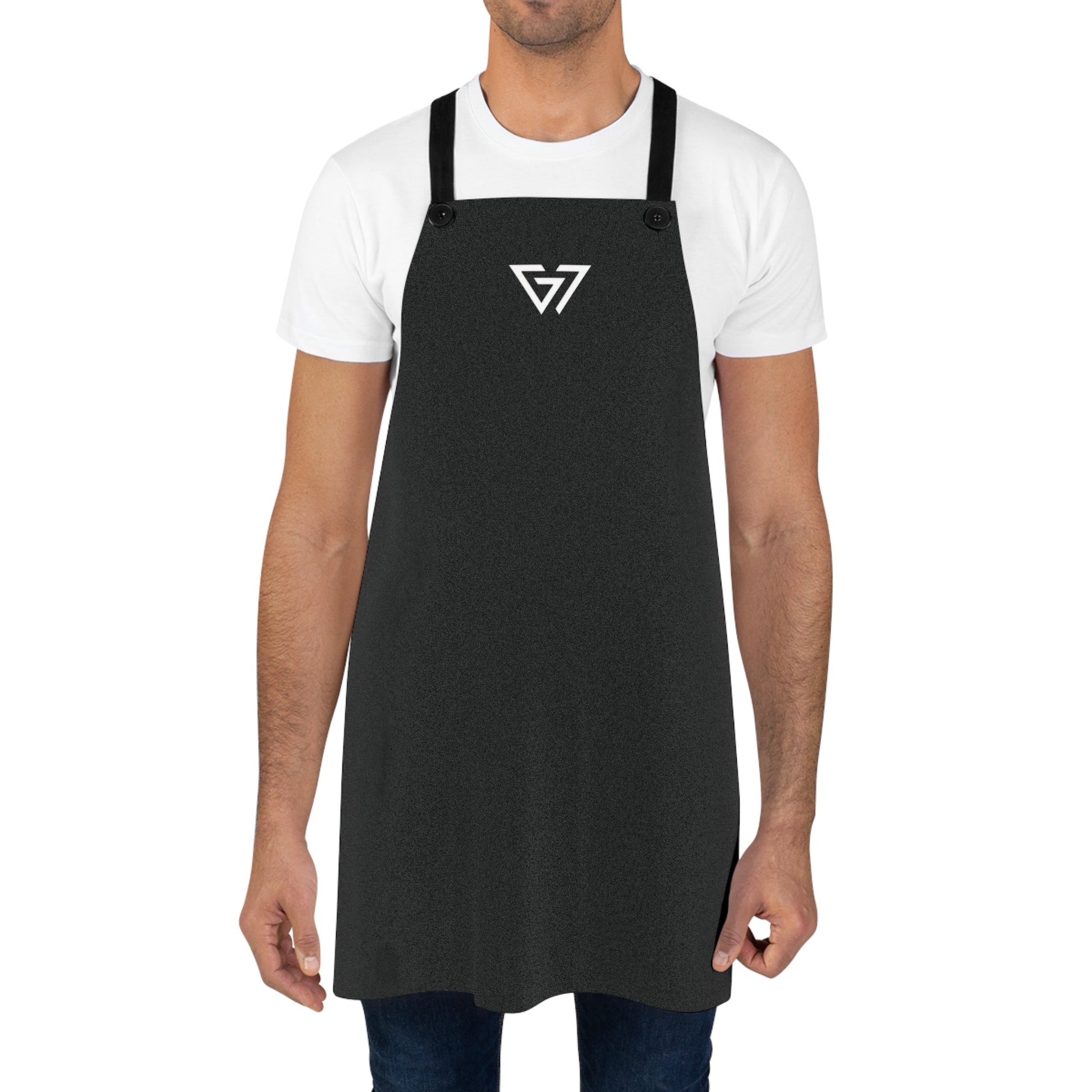 Minimalist White Apron with G7 Logo — Professional Kitchen Bib for Chefs & Home Cooks - G7store